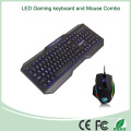 Multi 3 cores 104 teclas teclados de ergonomia iluminada com letras com fio (KB-1801EL)